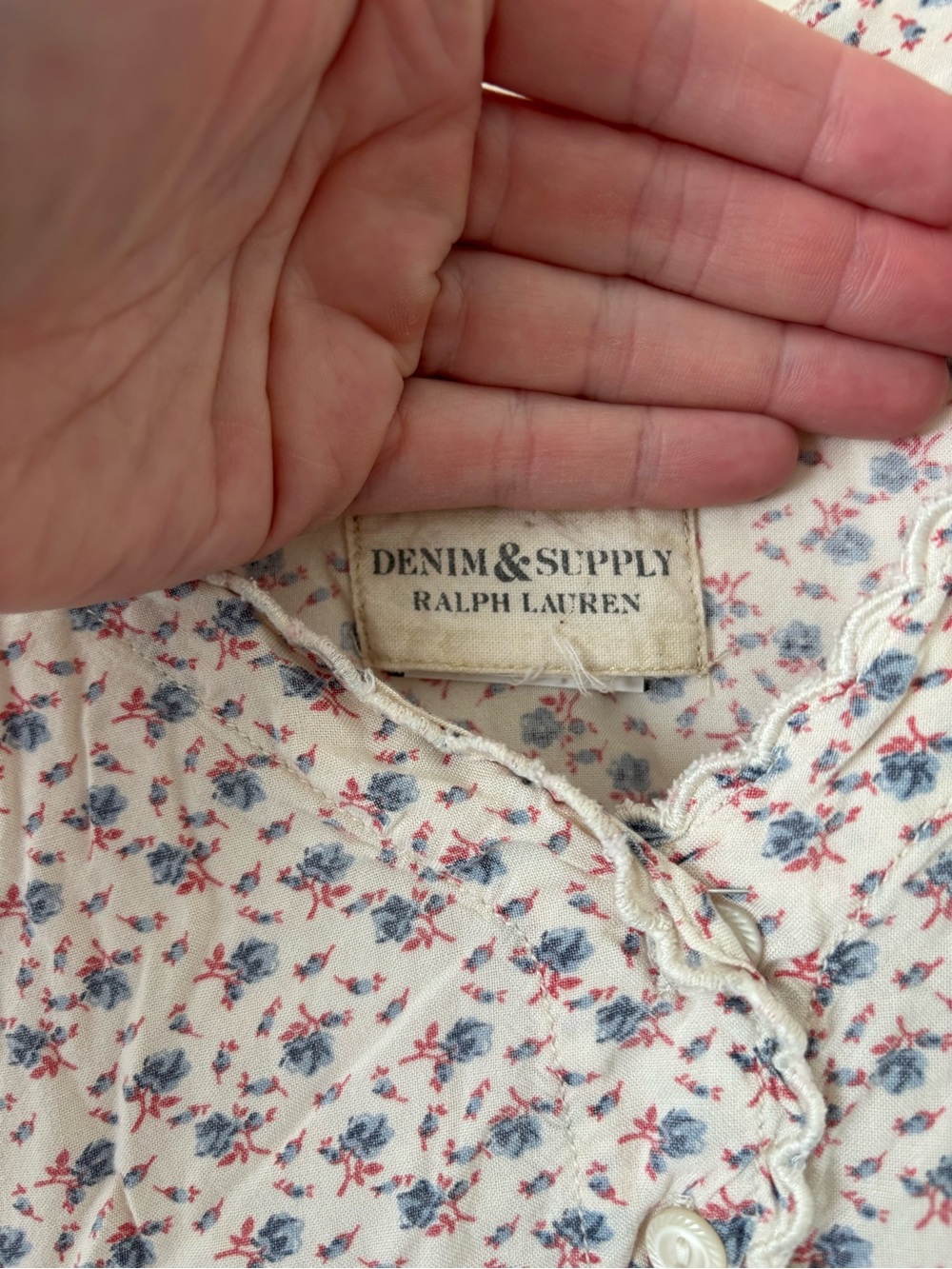 Denim & Supply Ralph Lauren Floral Babydoll Mini Dress Size M Cottagecore Flowy - Picture 2 of 9